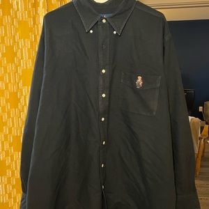 Ralph Lauren Bear Black Button Down